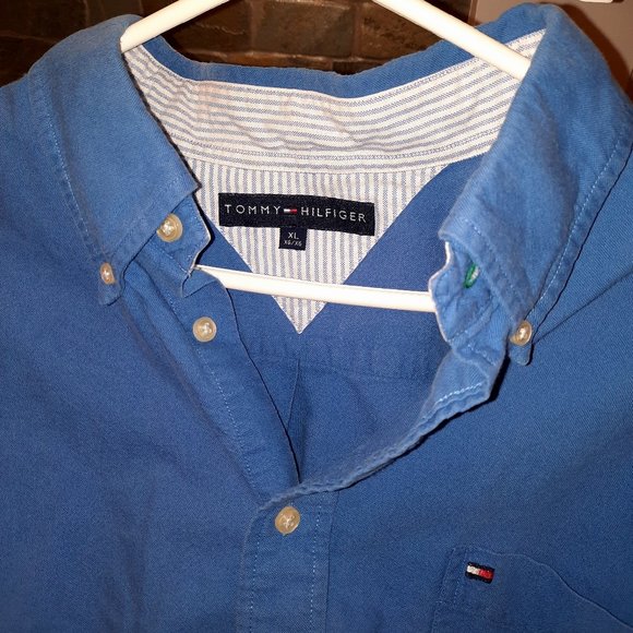 Tommy Hilfiger Button Down Long Sleeve - Blue Mens XL - Picture 2 of 3